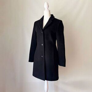Wilfred Long Black Wool Coat
